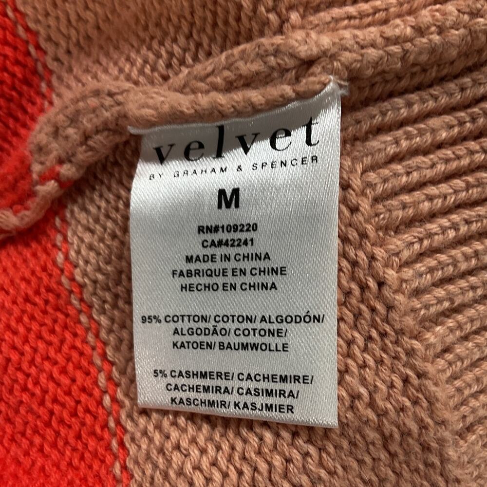 Velvet Striped Pink/Flame Lucie05 Sweater Size M - Picture 5 of 5